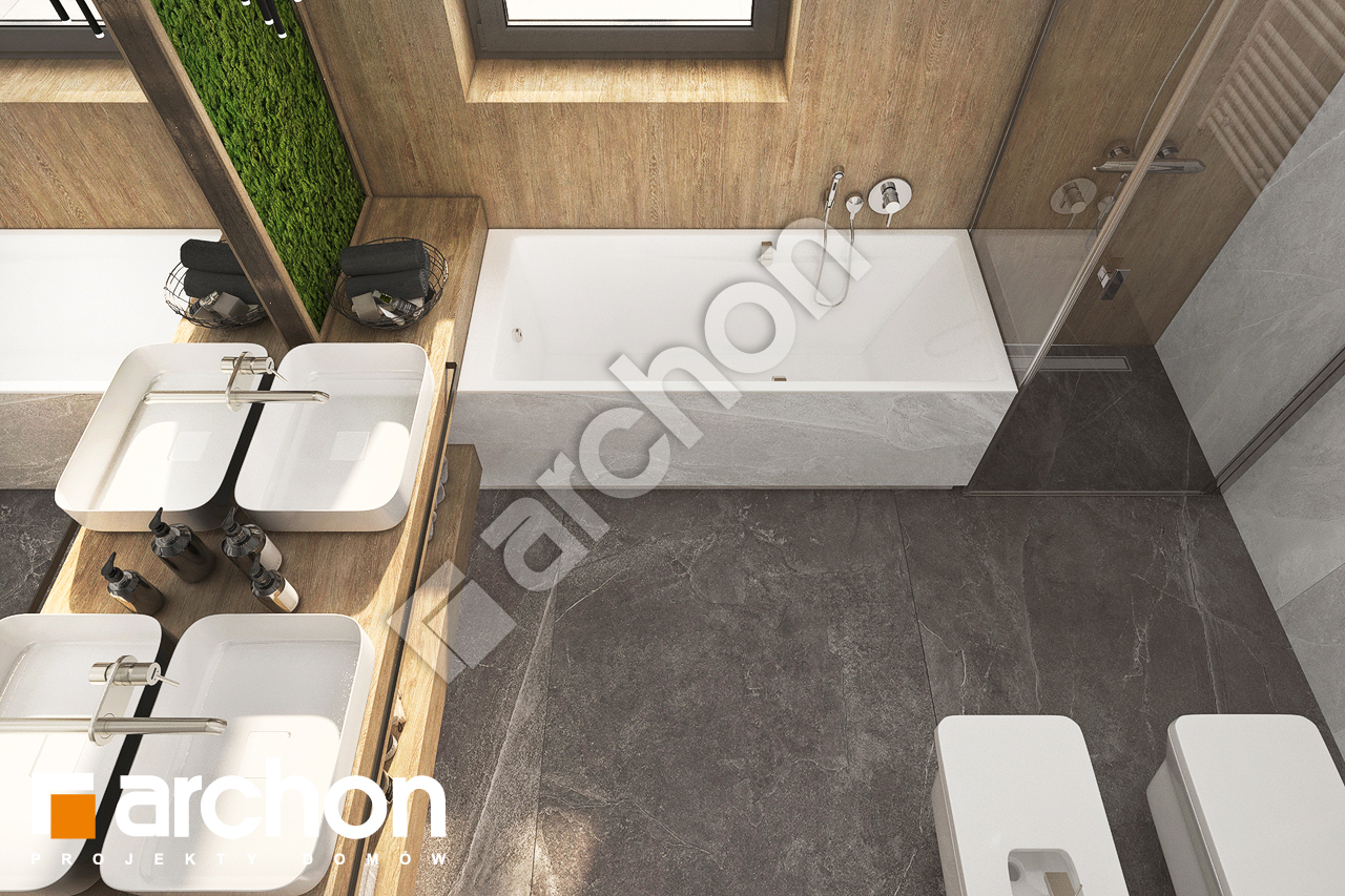 Проект будинку ARCHON+ Будинок в мекінтошах 10 візуалізація ванни (візуалізація 3 від 4)