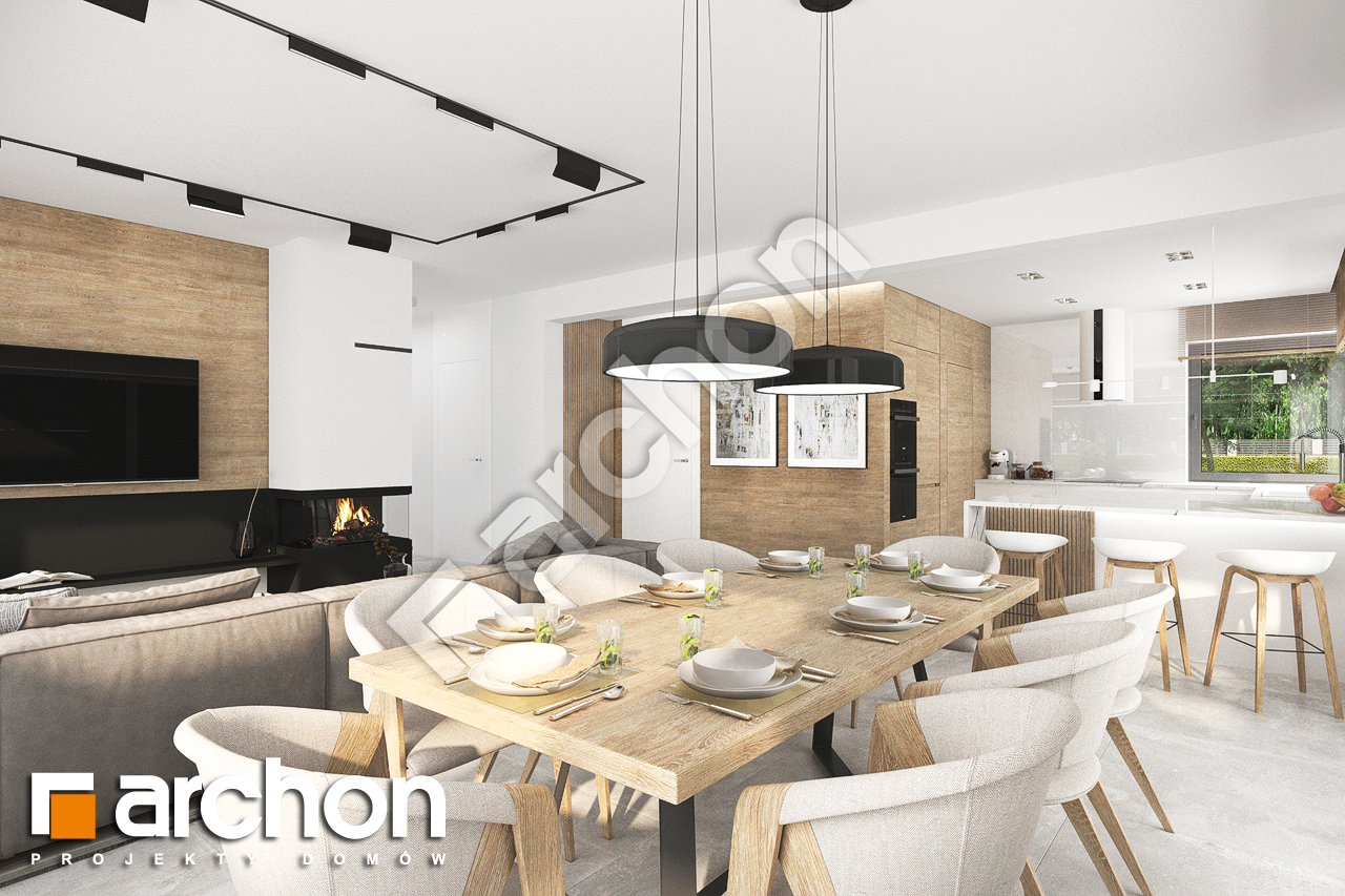 Проект будинку ARCHON+ Будинок в мекінтошах 10 денна зона (візуалізація 1 від 2)