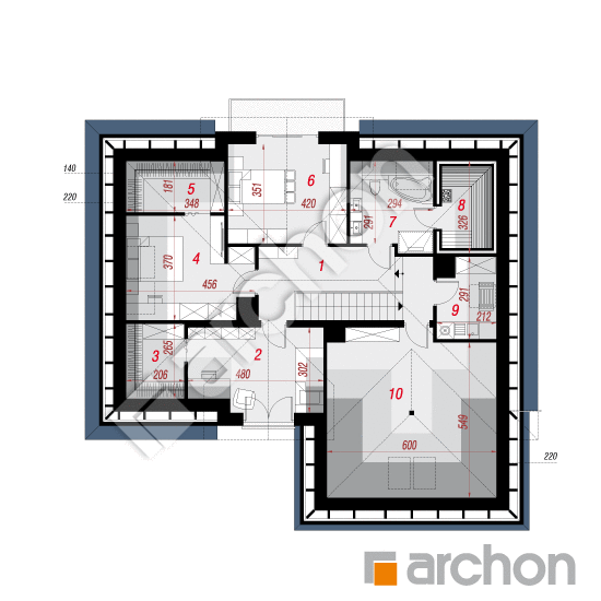 Проект будинку ARCHON+ Будинок в кортланді 3 (Г2) План мансандри
