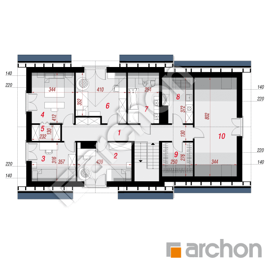 Проект дома ARCHON+ Дом в серебрянках 2 (Г2) План мансандри