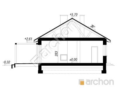 Проект дома ARCHON+ Дом в коручках 5 Розріз будинку