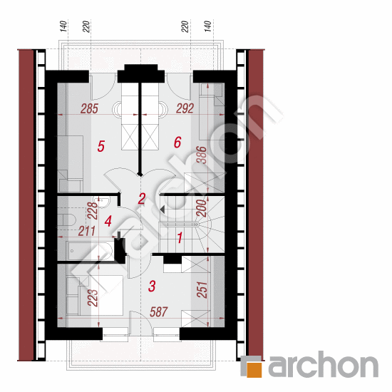 Проект будинку ARCHON+ Будинок в сон-траві План мансандри