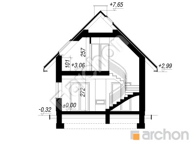 Проект дома ARCHON+ Дом в сон-траве Розріз будинку