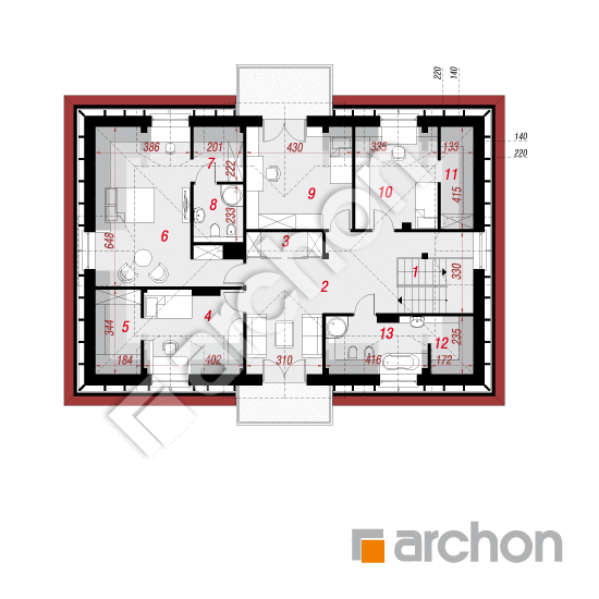 Проект дома ARCHON+ Дом в форзициях План мансандри