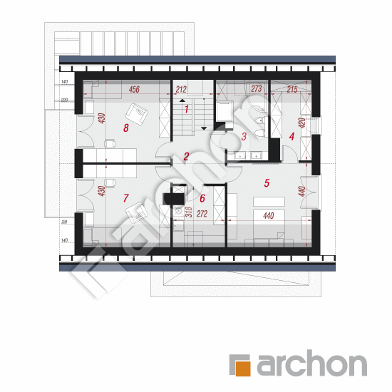 Проект будинку ARCHON+ Будинок в нефрісах (Г2) План мансандри
