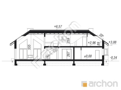 Проєкт будинку ARCHON+ Будинок в клівіях 8 (Г2) Розріз будинку