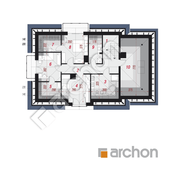 Проект будинку ARCHON+ Будинок в сливах 5 (Г) План мансандри