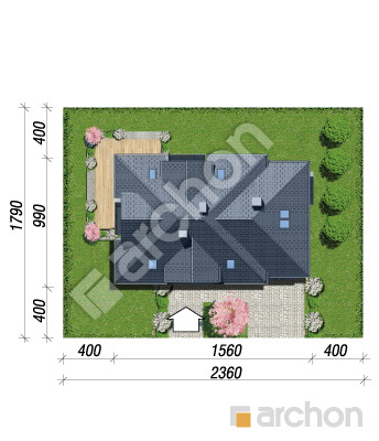 Проект дома ARCHON+ Дом в сливах 5 (Г) Ситуація