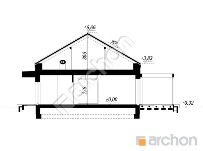 Проект дома ARCHON+ Дом на лугу 3 Розріз будинку