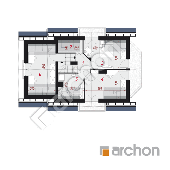 Проект будинку ARCHON+ Будинок у перлівці вер.3 План мансандри