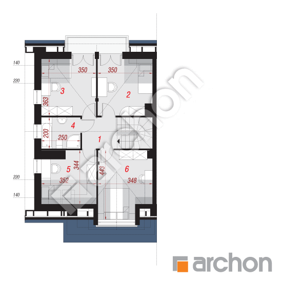 Проект дома ARCHON+ Дом в клематисах 10 (АБ) вер. 2 План мансандри