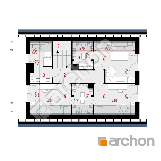 Проект будинку ARCHON+ Будинок у косариках 4 План мансандри