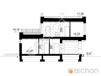Проект дома ARCHON+ Дом в огурнике (Г) вер. 2 Розріз будинку