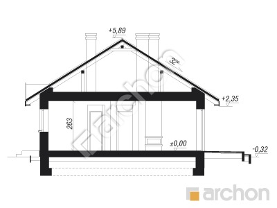 Проект дома ARCHON+ Дом в ягодах 2 Розріз будинку