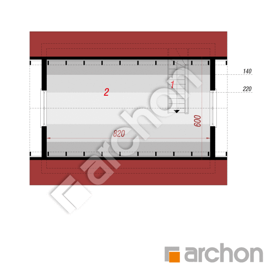 Проект будинку ARCHON+ Г6а - Двомісний гараж  План мансандри