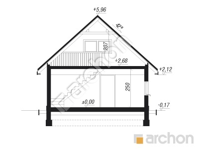 Проект дома ARCHON+ Г6a - Двухместный гараж Розріз будинку