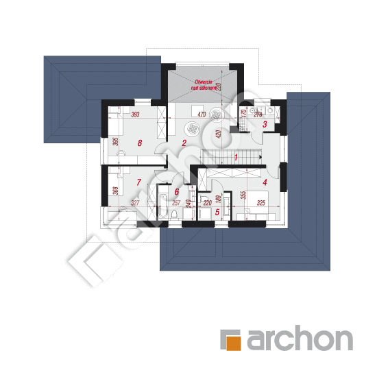 Проект будинку ARCHON+ Вілла Міранда 7 (Г2) План першого поверху