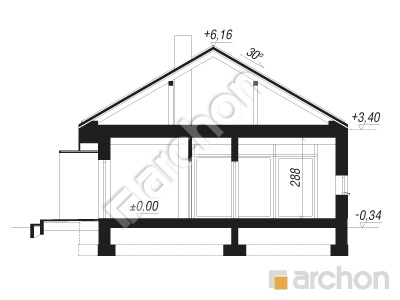 Проєкт будинку ARCHON+ Будинок в мекінтошах 8 Розріз будинку