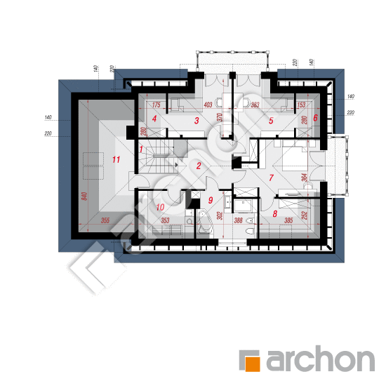 Проект будинку ARCHON+ Будинок в каннах 3 План мансандри
