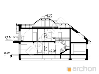 Проєкт будинку ARCHON+ Будинок в каннах 3 Розріз будинку