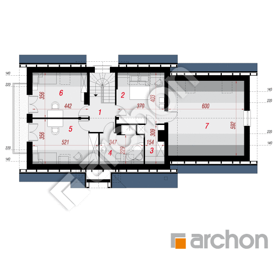 Проект будинку ARCHON+ Будинок в горошку (Г2) вер. 2 План мансандри