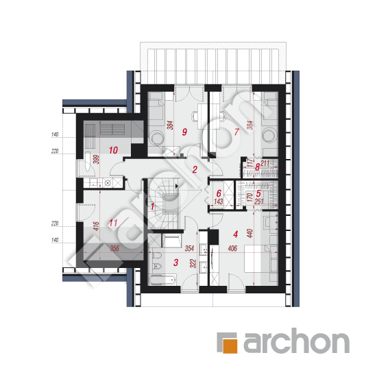Проект будинку ARCHON+ Будинок в рабатках План мансандри