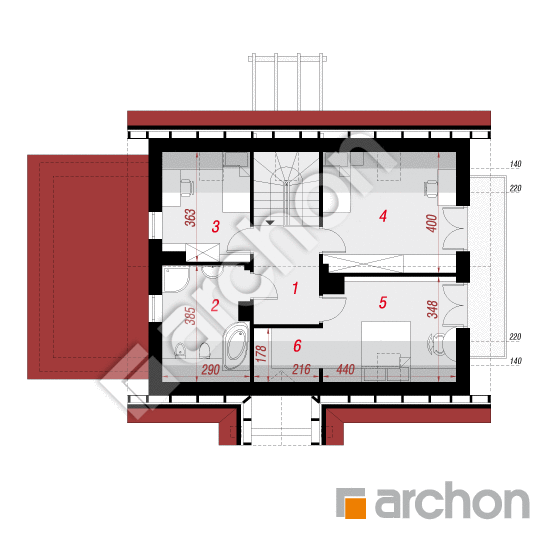 Проект будинку ARCHON+ Будинок в примулах 3 План мансандри