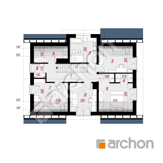 Проект будинку ARCHON+ Будинок в шафлерах План мансандри