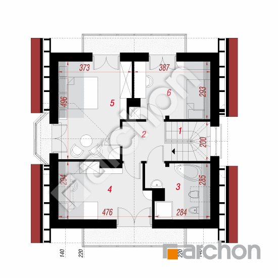 Проект будинку ARCHON+ Будинок в рододендронах (Т) План мансандри