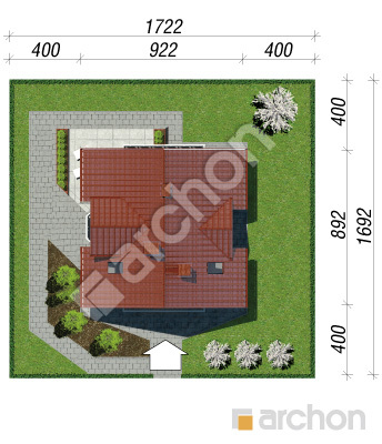 Проєкт будинку ARCHON+ Будинок в рододендронах (Т) Ситуація