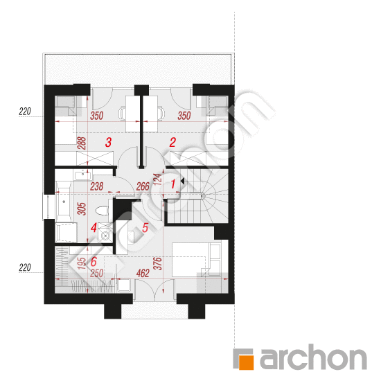 Проект будинку ARCHON+ Будинок на пагорбі 3 (Б) План мансандри