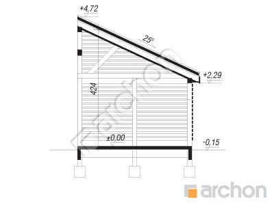 Проєкт будинку ARCHON+ Навіс Н4 Розріз будинку