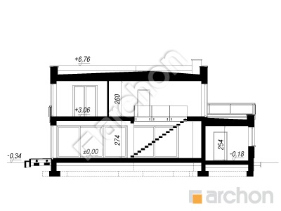 Проєкт будинку ARCHON+ Вілла Міранда 3 (Г2) Розріз будинку