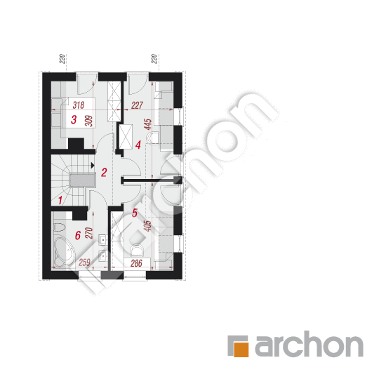 Проект будинку ARCHON+ Будинок в подбілах (П) вер.2 План мансандри