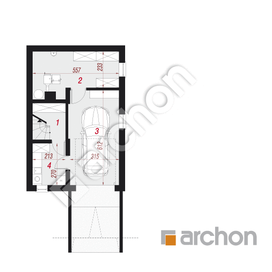 Проект будинку ARCHON+ Будинок в подбілах (П) вер.2 План підвалу