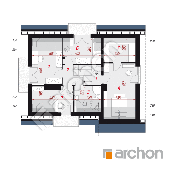 Проект дома ARCHON+ Дом в рододендронах 15 (ПН) План мансандри