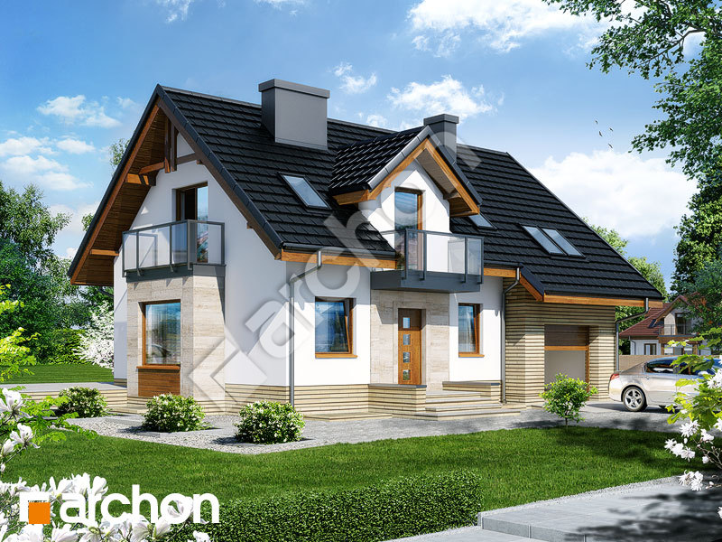 Проект дома ARCHON+ Дом в рододендронах 15 (ПН) Вид 1