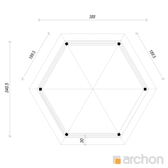 Проект будинку ARCHON+ Альтанка А1 План першого поверху