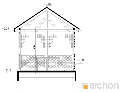 Проєкт будинку ARCHON+ Альтанка А1 Розріз будинку