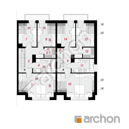Проект будинку ARCHON+ Будинок під гінко 23 (ГР2Б) План мансандри