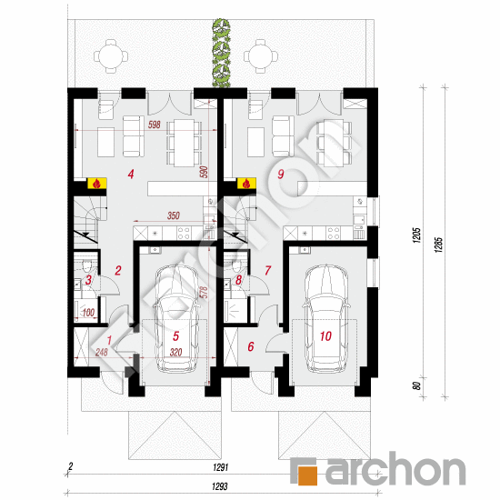Проект будинку ARCHON+ Будинок під гінко 23 (ГР2Б) План першого поверху