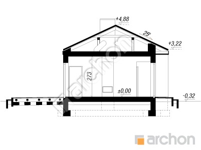 Проект дома ARCHON+ Летний домик над рекой Розріз будинку