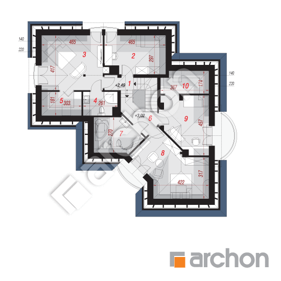 Проект будинку ARCHON+ Будинок в бересклеті вер.2 План мансандри