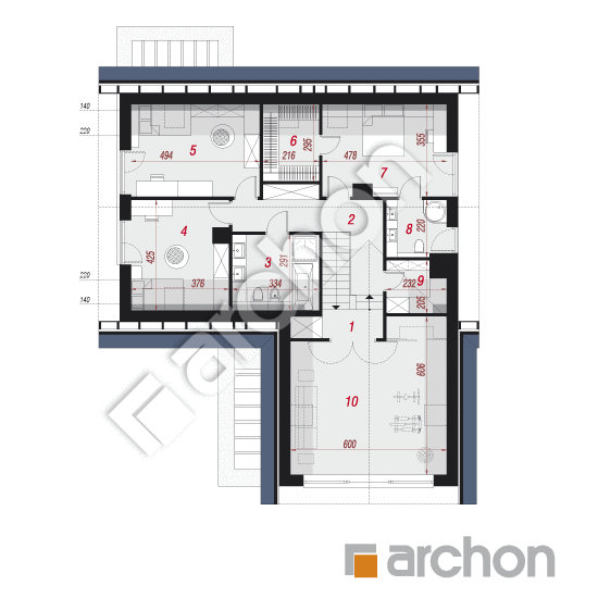 Проект будинку ARCHON+ Будинок в яскерах (Г2) План мансандри