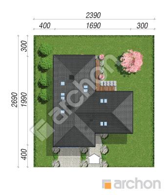 Проєкт будинку ARCHON+ Будинок в трояндах 2 (Г) Ситуація