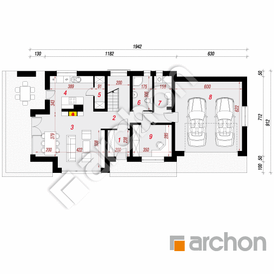 Проект будинку ARCHON+ Будинок під фініковою пальмою (Г2) вер.2 План першого поверху