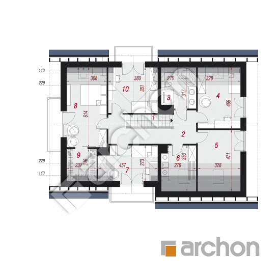 Проект будинку ARCHON+ Будинок в рододендронах 15 (Г2Н) План мансандри