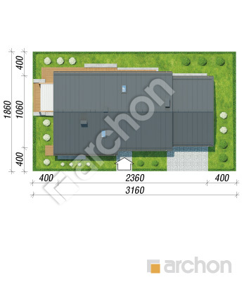 Проєкт будинку ARCHON+ Будинок в мекінтошах 5 (Г2) Ситуація