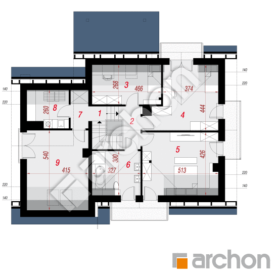 Проект дома ARCHON+ Дом в тамарисках 10 (Н) План мансандри