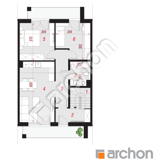 Проект будинку ARCHON+ Будинок при тракті (Р2С) План мансандри
